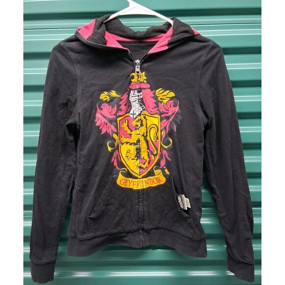 Harry Potter Gryffindor Reversible zipup hoodie Youth Small red black striped - Picture 2 of 8